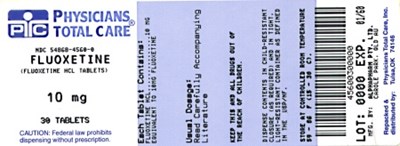 Fluoxetine Tablets 10 mg Bottles (10mg Package Label)